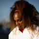 Serena Williams of the United States serves gets ready by her chair during Day 2 of the Mubadala Silicon Valley Classic on July 31, 2018 in San Jose, California.